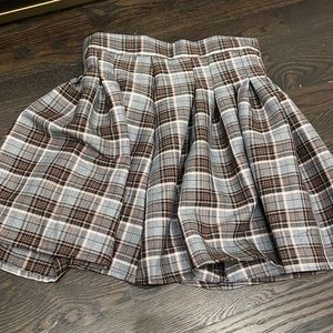 shein plaid skirt